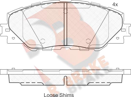 R Brake RB1762 - Brake Pad Set, disc brake autospares.lv