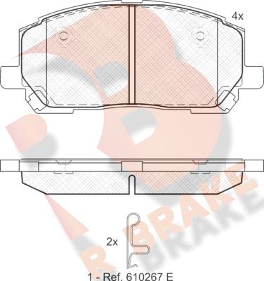 R Brake RB1705 - Brake Pad Set, disc brake autospares.lv