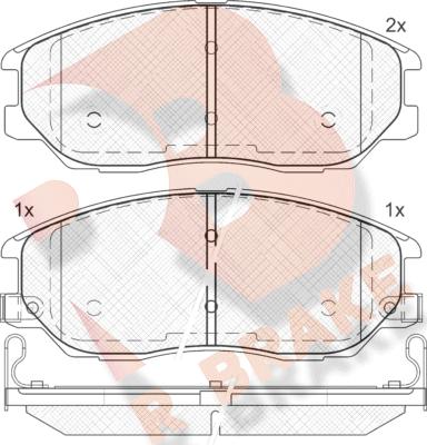 R Brake RB1714 - Brake Pad Set, disc brake autospares.lv