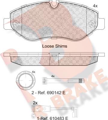 R Brake RB1786-203 - Brake Pad Set, disc brake autospares.lv