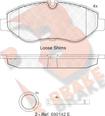 R Brake RB1786 - Brake Pad Set, disc brake autospares.lv