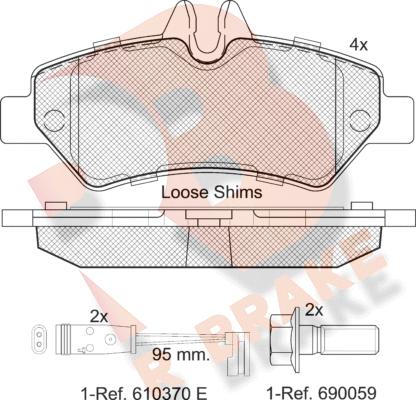 R Brake RB1787 - Brake Pad Set, disc brake autospares.lv