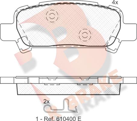 R Brake RB1736 - Brake Pad Set, disc brake autospares.lv