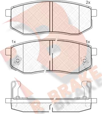 R Brake RB1721 - Brake Pad Set, disc brake autospares.lv