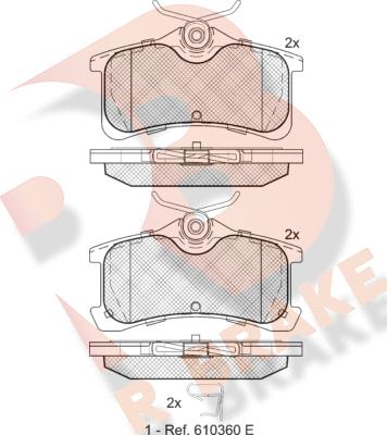 R Brake RB1728 - Brake Pad Set, disc brake autospares.lv