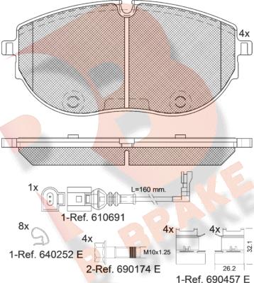 R Brake RB2401 - Brake Pad Set, disc brake autospares.lv