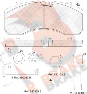 R Brake RB2091-073 - Brake Pad Set, disc brake autospares.lv