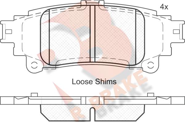 R Brake RB2050 - Brake Pad Set, disc brake autospares.lv