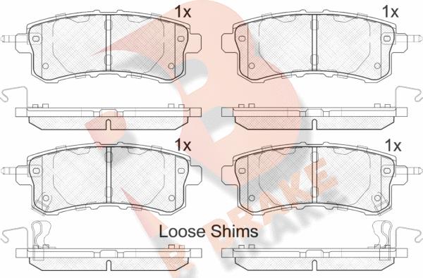 R Brake RB2052 - Brake Pad Set, disc brake autospares.lv