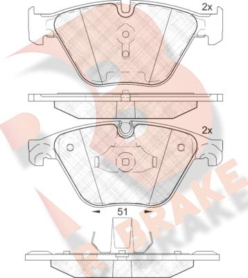 R Brake RB2065 - Brake Pad Set, disc brake autospares.lv