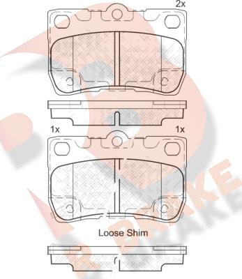 R Brake RB2060 - Brake Pad Set, disc brake autospares.lv