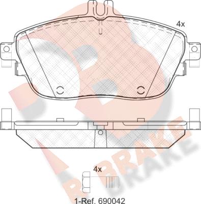 R Brake RB2061 - Brake Pad Set, disc brake autospares.lv