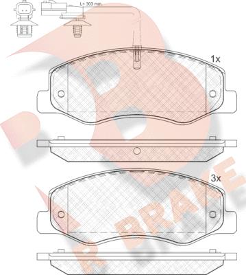 R Brake RB2000 - Brake Pad Set, disc brake autospares.lv