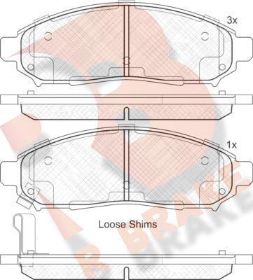 R Brake RB2003 - Brake Pad Set, disc brake autospares.lv