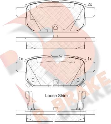 R Brake RB2017 - Brake Pad Set, disc brake autospares.lv