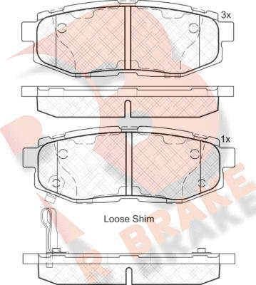 R Brake RB2088 - Brake Pad Set, disc brake autospares.lv