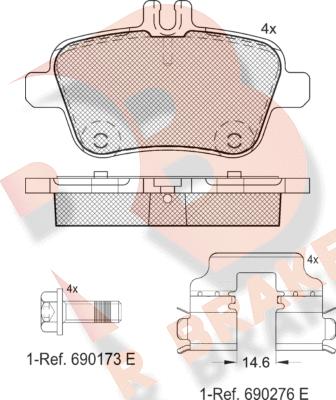 R Brake RB2039 - Brake Pad Set, disc brake autospares.lv