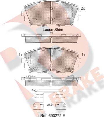 R Brake RB2034-233 - Brake Pad Set, disc brake autospares.lv