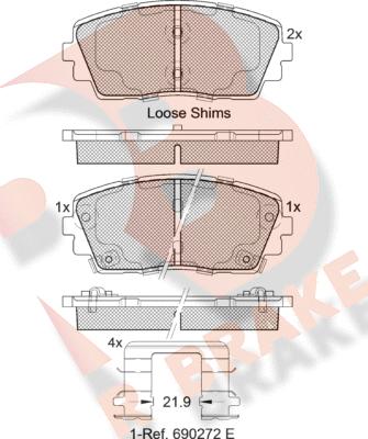 R Brake RB2034 - Brake Pad Set, disc brake autospares.lv