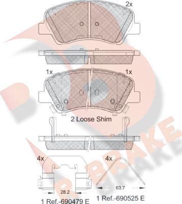 R Brake RB2035-233 - Brake Pad Set, disc brake autospares.lv