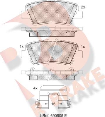 R Brake RB2036-208 - Brake Pad Set, disc brake autospares.lv