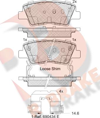 R Brake RB2036-203 - Brake Pad Set, disc brake autospares.lv