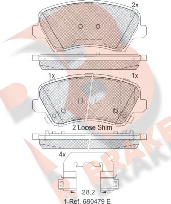 R Brake RB2029-234 - Brake Pad Set, disc brake autospares.lv