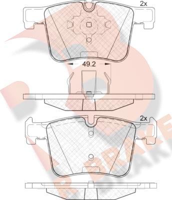 R Brake RB2020 - Brake Pad Set, disc brake autospares.lv