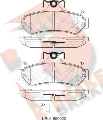 R Brake RB2078 - Brake Pad Set, disc brake autospares.lv