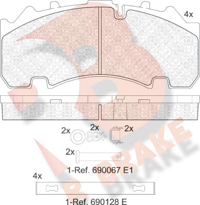 R Brake RB2155-066 - Brake Pad Set, disc brake autospares.lv