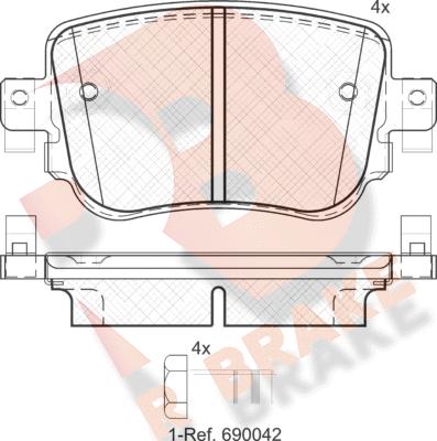 R Brake RB2152 - Brake Pad Set, disc brake autospares.lv