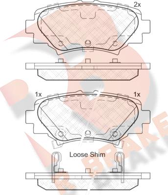 R Brake RB2169 - Brake Pad Set, disc brake autospares.lv