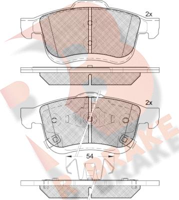 R Brake RB2165 - Brake Pad Set, disc brake autospares.lv