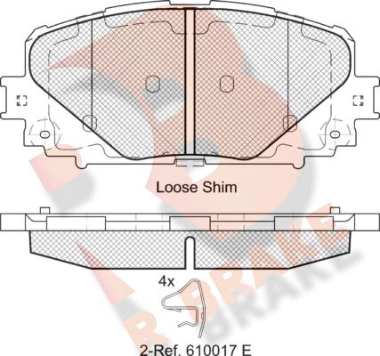 R Brake RB2168 - Brake Pad Set, disc brake autospares.lv