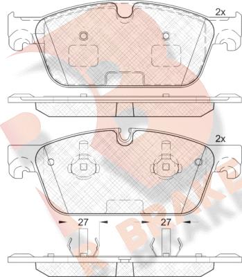 R Brake RB2104 - Brake Pad Set, disc brake autospares.lv