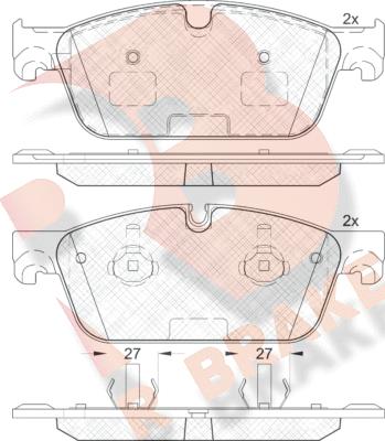 R Brake RB2105 - Brake Pad Set, disc brake autospares.lv