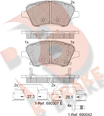 R Brake RB2108-203 - Brake Pad Set, disc brake autospares.lv