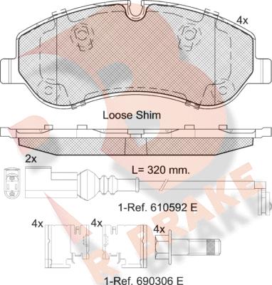 R Brake RB2119 - Brake Pad Set, disc brake autospares.lv