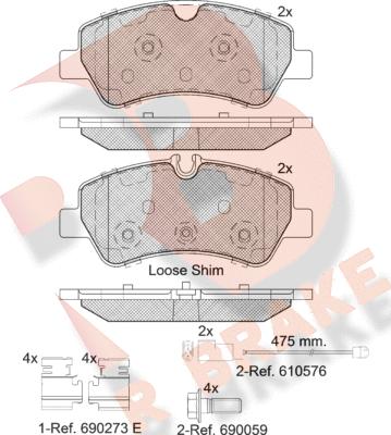 R Brake RB2116-203 - Brake Pad Set, disc brake autospares.lv