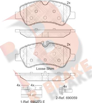 R Brake RB2116 - Brake Pad Set, disc brake autospares.lv