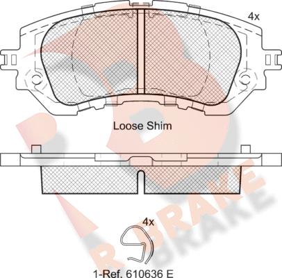 R Brake RB2180 - Brake Pad Set, disc brake autospares.lv