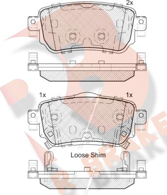 R Brake RB2188 - Brake Pad Set, disc brake autospares.lv