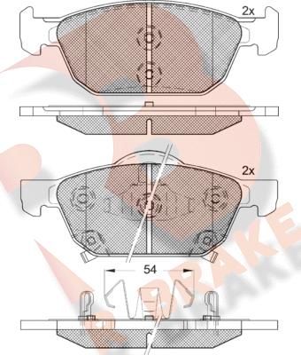 R Brake RB2183 - Brake Pad Set, disc brake autospares.lv