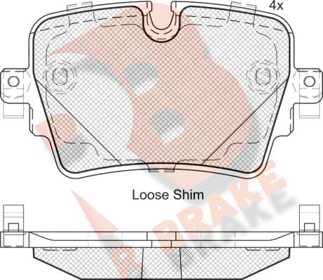 R Brake RB2187 - Brake Pad Set, disc brake autospares.lv