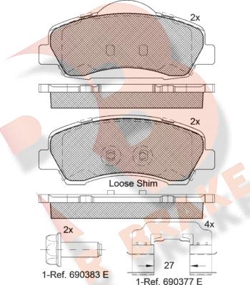 R Brake RB2131-067 - Brake Pad Set, disc brake autospares.lv