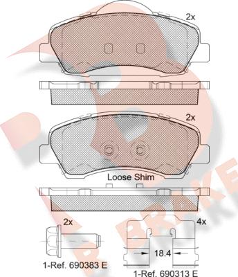 R Brake RB2131 - Brake Pad Set, disc brake autospares.lv