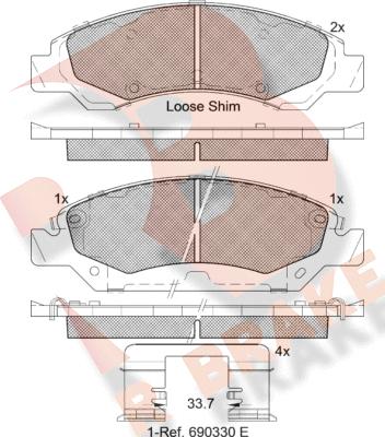 R Brake RB2138 - Brake Pad Set, disc brake autospares.lv