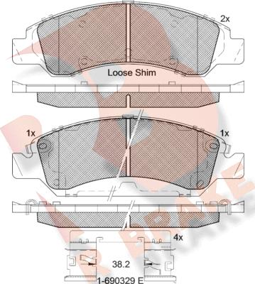 R Brake RB2137 - Brake Pad Set, disc brake autospares.lv