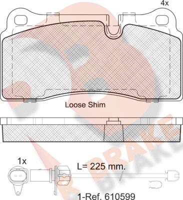 R Brake RB2121-203 - Brake Pad Set, disc brake autospares.lv