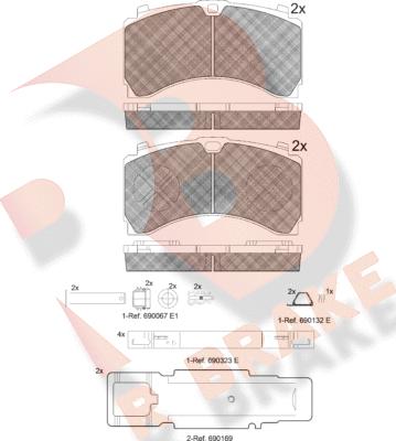 R Brake RB2123-073 - Brake Pad Set, disc brake autospares.lv